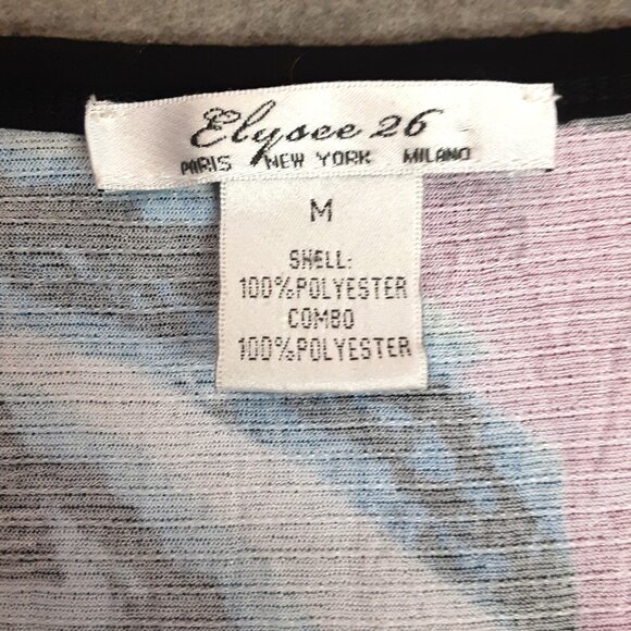 Elysee 26 Blouse Sz M Pullover Sequins Mesh Lace Peasant Boho Hippie 3/4 Sleeve - Picture 3 of 12